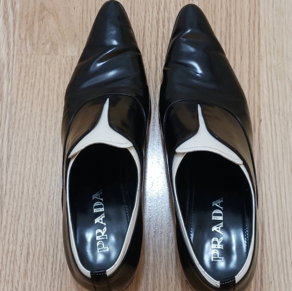 Hostpick🌞 Prada sz40 Calzature Donna brogues shoes twotone spats brogues boots - Picture 8 of 11